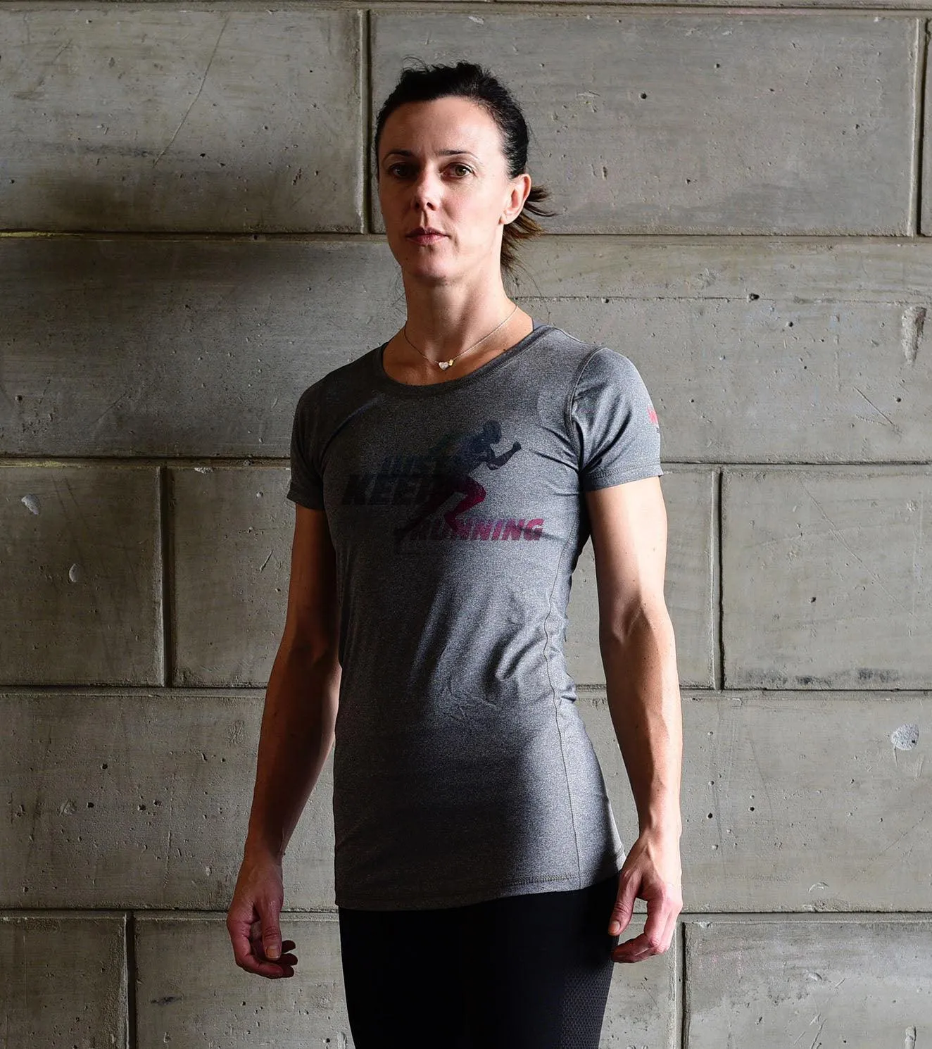 Women's Running Graphics T-shirt (Grey)