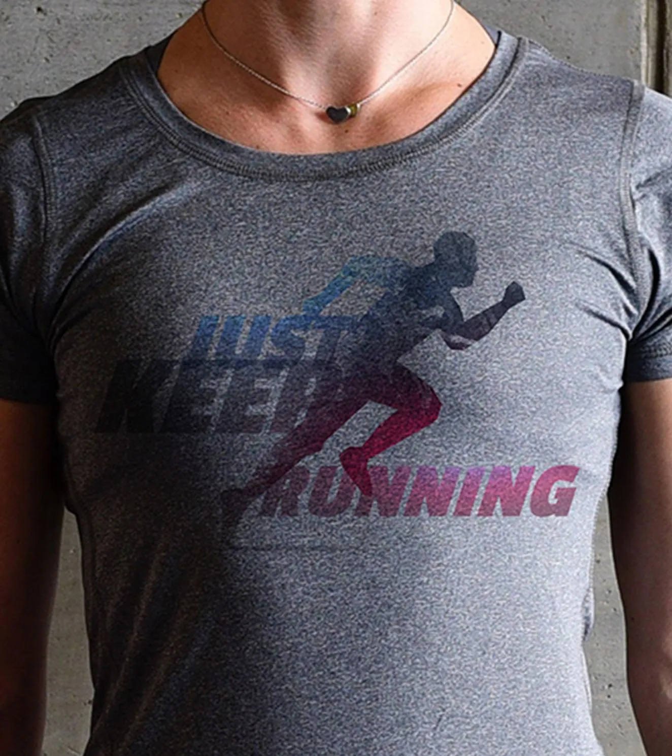 Women's Running Graphics T-shirt (Grey)