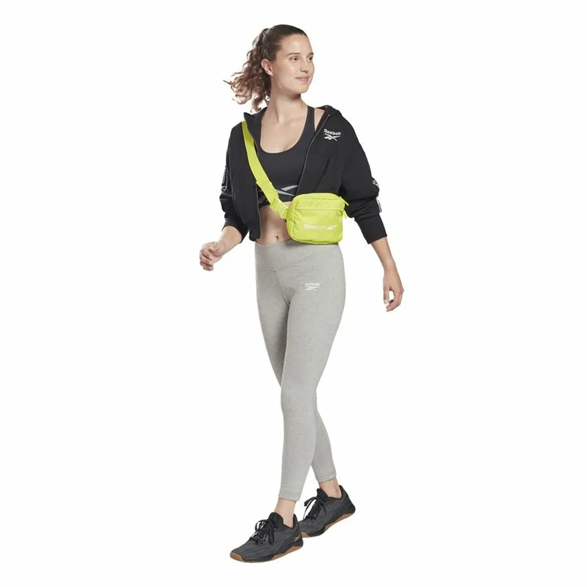 Women'S Sports Jacket Reebok Tape Pack Full Zip Black