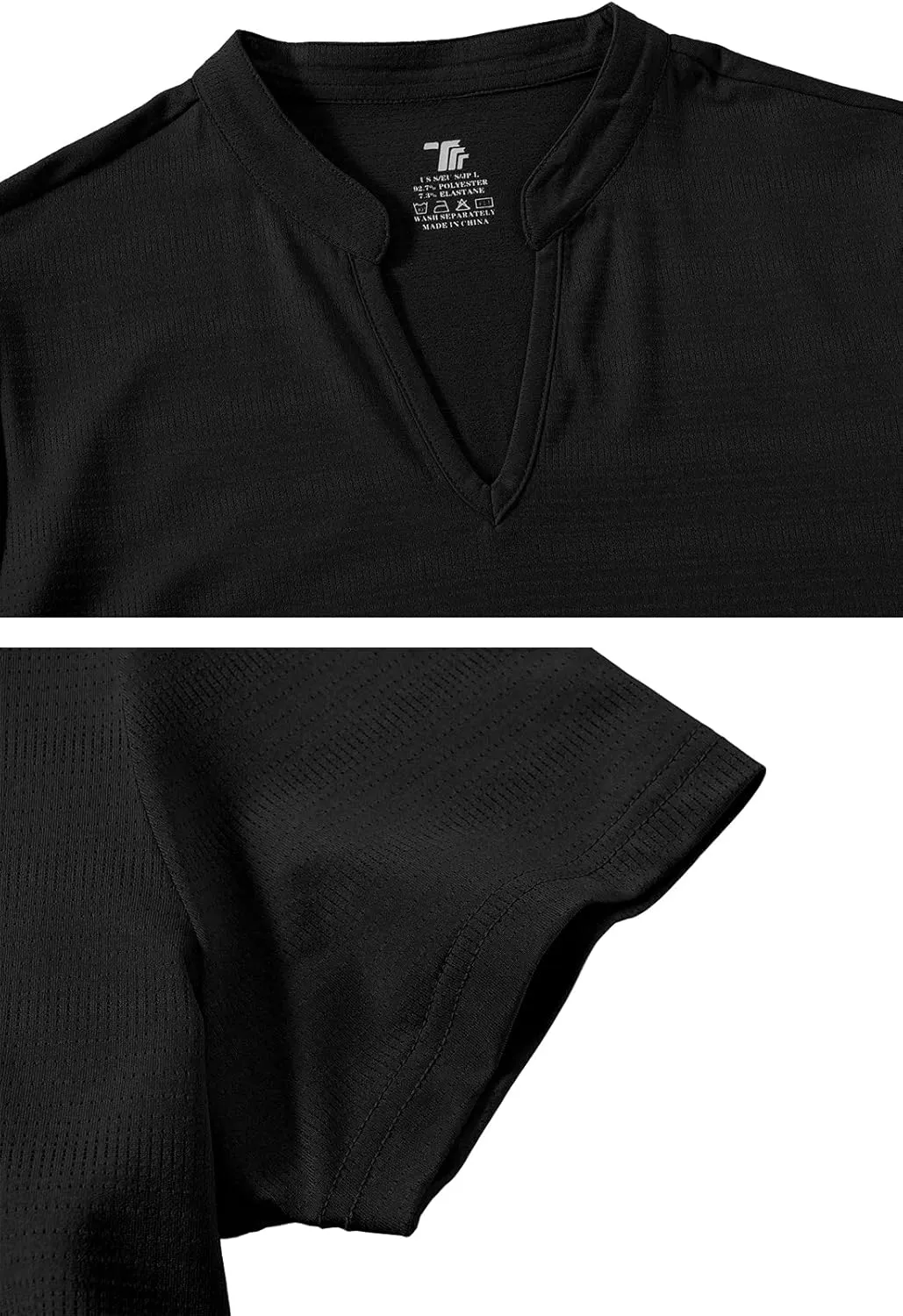 YSENTO Women's Dry Fit Golf Polo Shirts Tops Short Sleeve V Neck Collarless Apparel Shirts Clothes