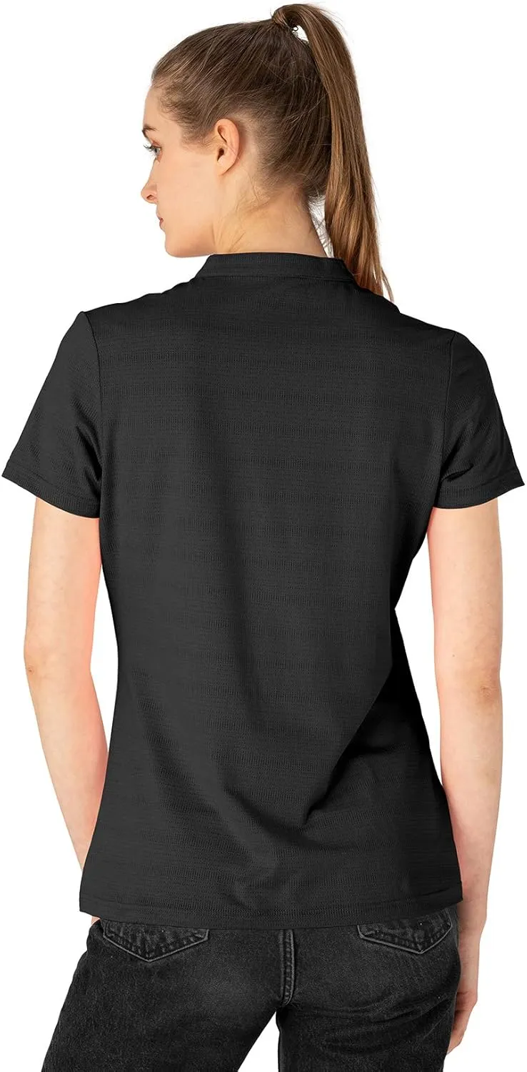 YSENTO Women's Dry Fit Golf Polo Shirts Tops Short Sleeve V Neck Collarless Apparel Shirts Clothes