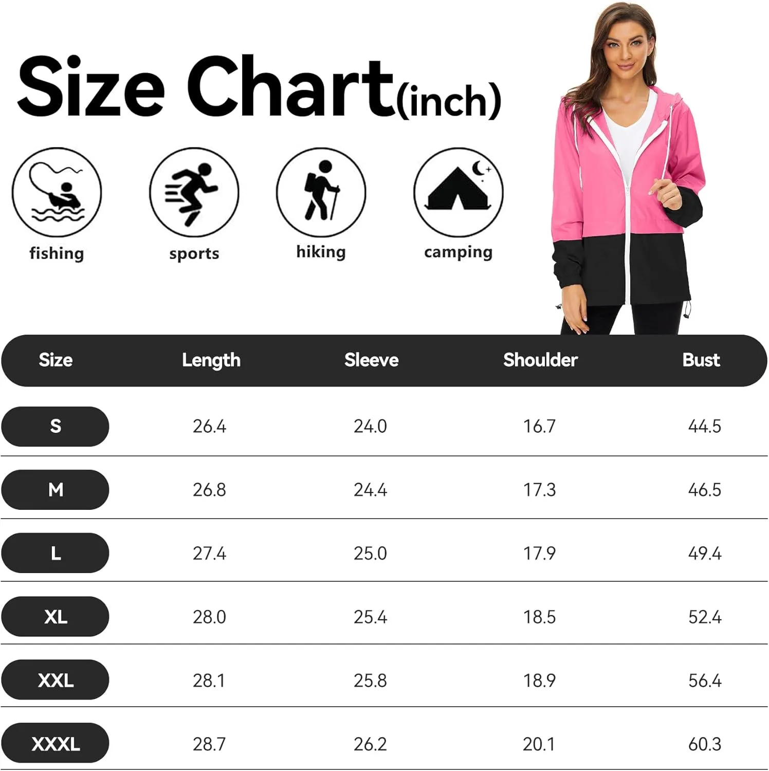 Zando Lightweight Rain Jacket Women Raincoat for Women Packable Rain Coat Windbreaker Rain Jackets Waterproof with Hood